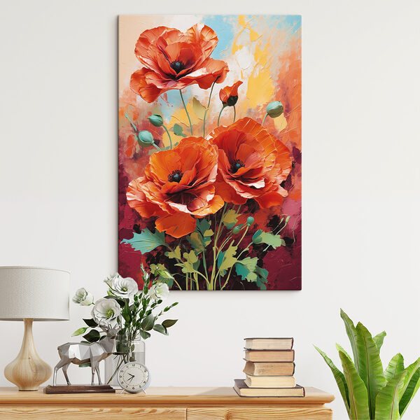 Malerei von roten Blumen Malerei von roten Blumen