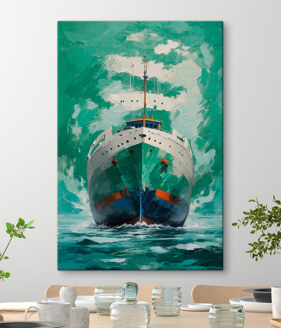 Gemälde eines Schiffes auf dem Wasser Gemälde eines Schiffes auf dem Wasser