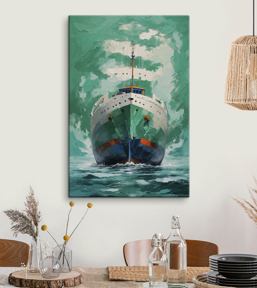Gemälde eines Schiffes auf dem Wasser Gemälde eines Schiffes auf dem Wasser