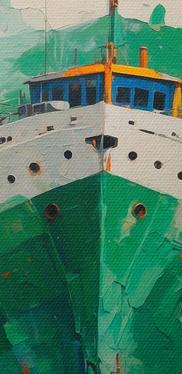 Gemälde eines Schiffes auf dem Wasser Gemälde eines Schiffes auf dem Wasser