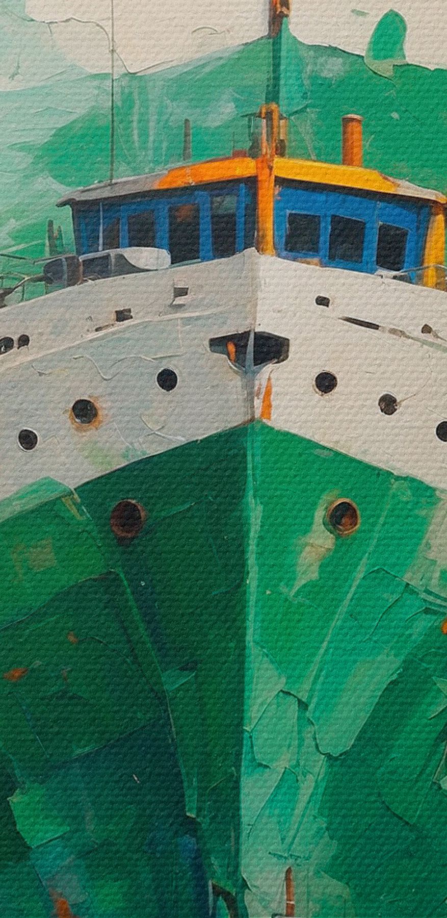Gemälde eines Schiffes auf dem Wasser Gemälde eines Schiffes auf dem Wasser