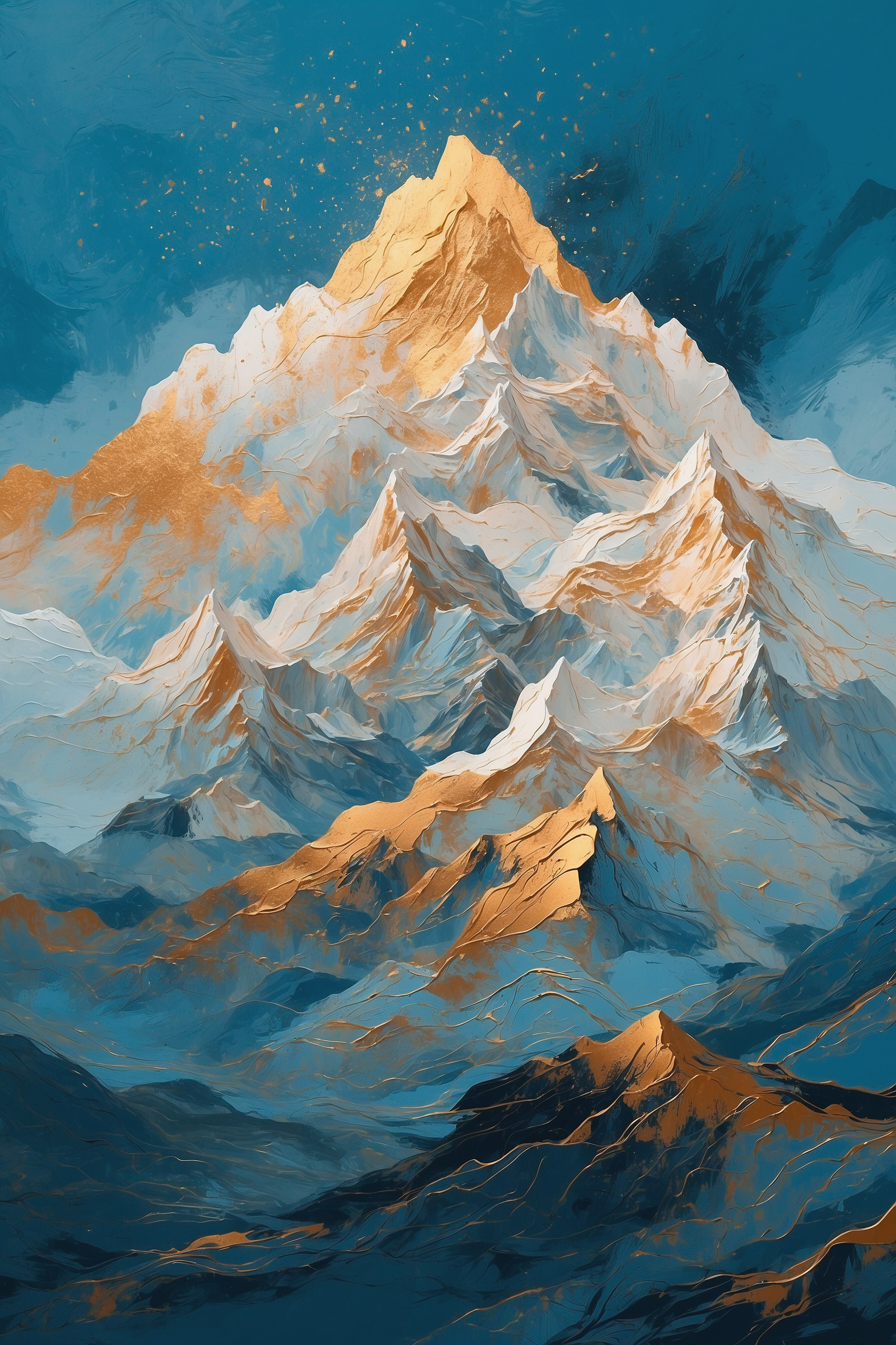 Sun-kissed Peaks Touching Sky