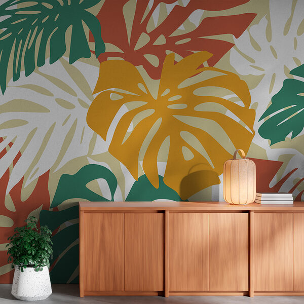 Bunte Blätter auf weißem Hintergrund Bunte Blätter auf weißem Hintergrund