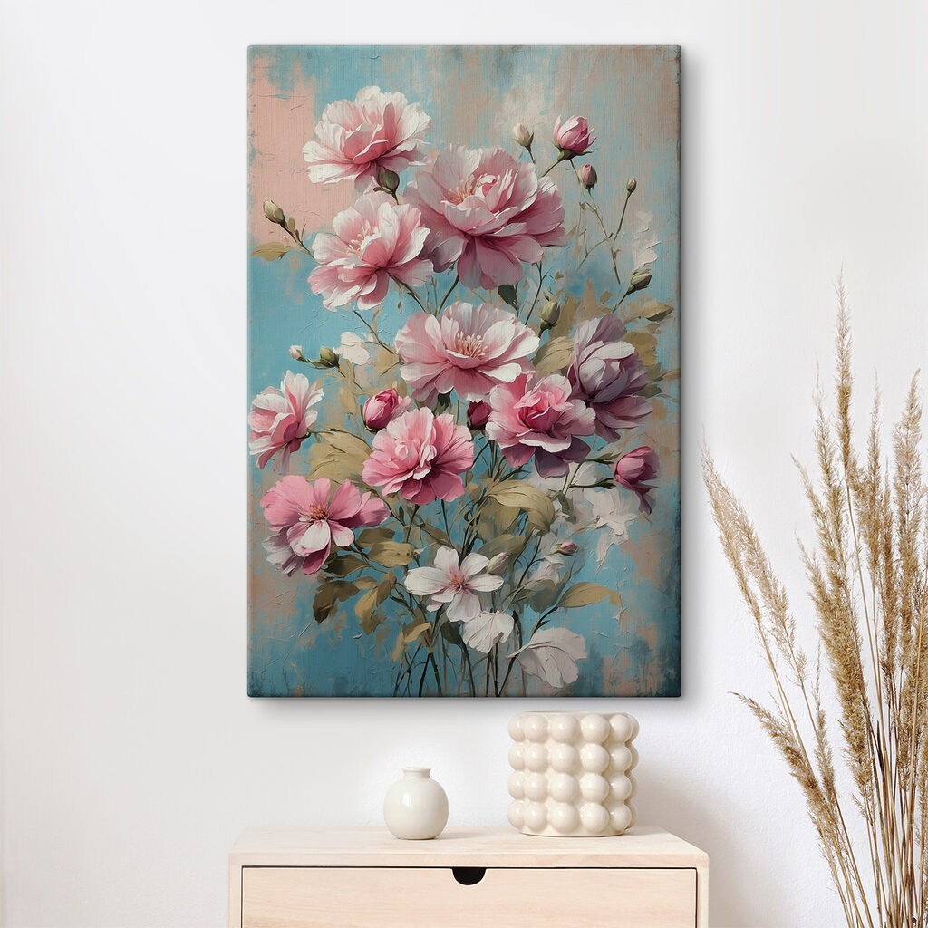 Painting of pink flowers