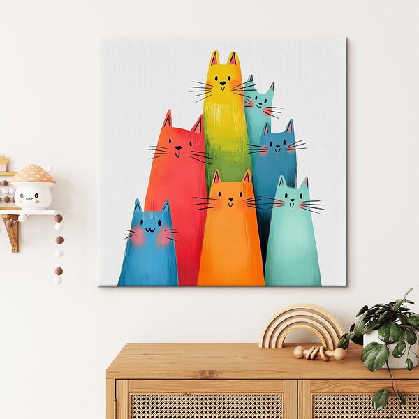 Gruppe von Katzen mit verschiedenen Farben Gruppe von Katzen mit verschiedenen Farben