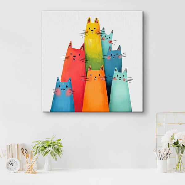 Gruppe von Katzen mit verschiedenen Farben Gruppe von Katzen mit verschiedenen Farben