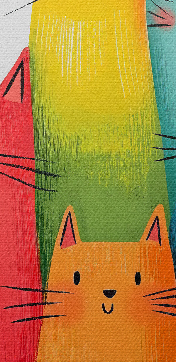 Gruppe von Katzen mit verschiedenen Farben Gruppe von Katzen mit verschiedenen Farben