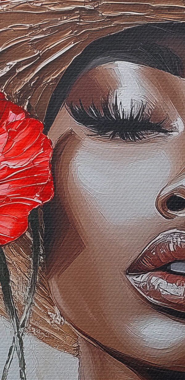 Frau mit Blumen im Haar Frau mit Blumen im Haar