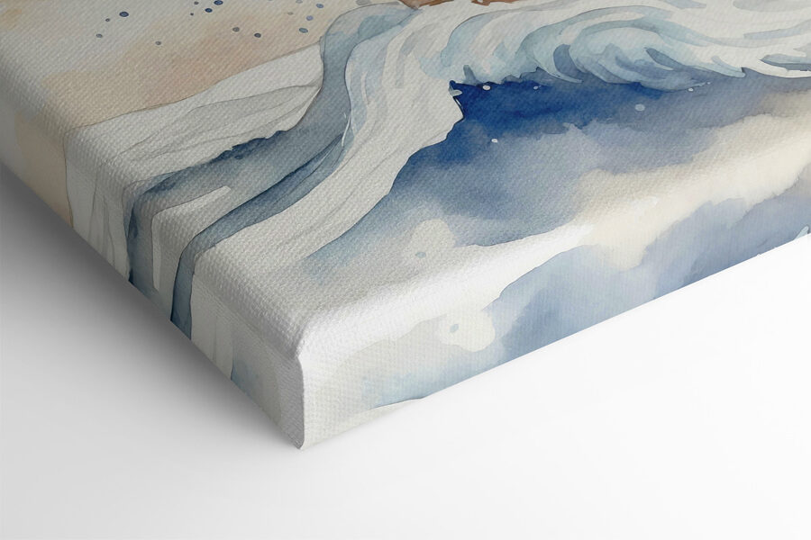 Aquarell eines Teddys in einem Boot