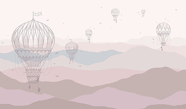 Gruppe von Heißluftballons in den Himmel Gruppe von Heißluftballons in den Himmel