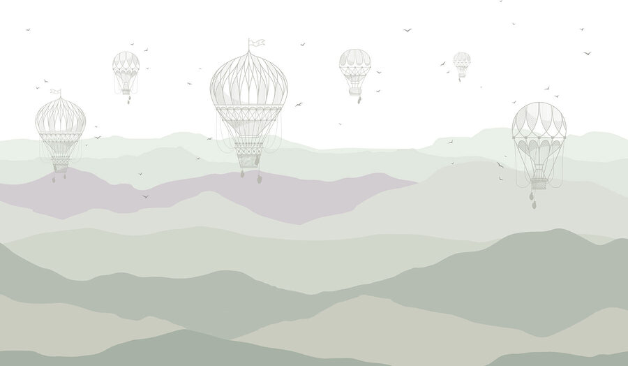 Gruppe von Heißluftballons in den Himmel