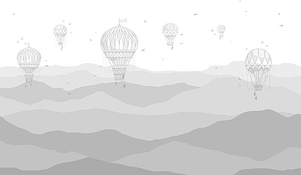 Gruppe von Heißluftballons in den Himmel Gruppe von Heißluftballons in den Himmel