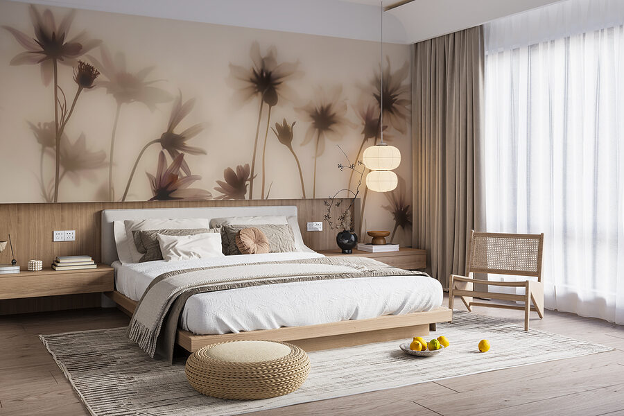 Gruppe von Blumen mit unscharfem Hintergrund