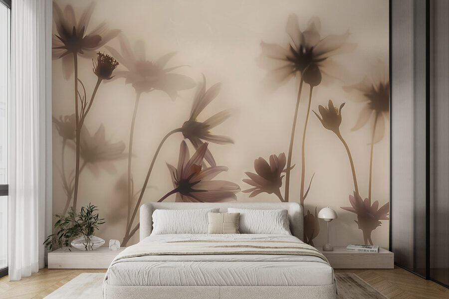 Gruppe von Blumen mit unscharfem Hintergrund