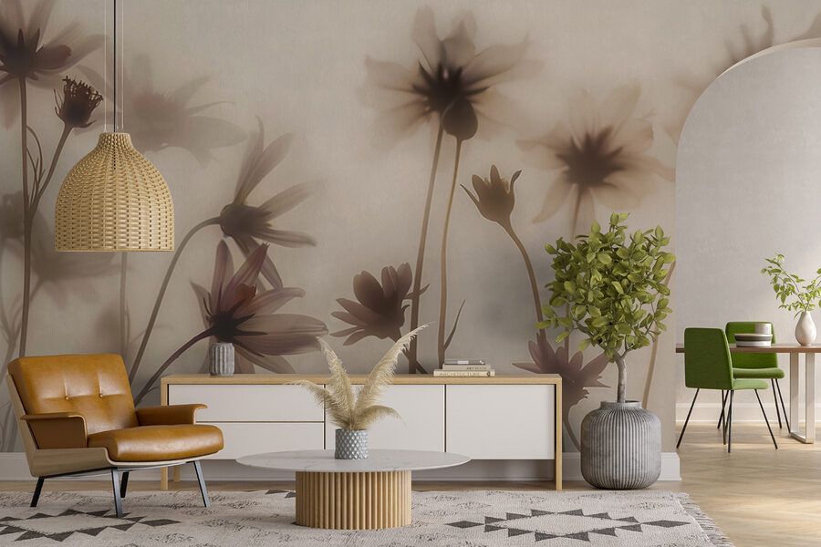 Gruppe von Blumen mit unscharfem Hintergrund
