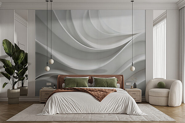Weiße Wand mit geschwungenen Linien Weiße Wand mit geschwungenen Linien