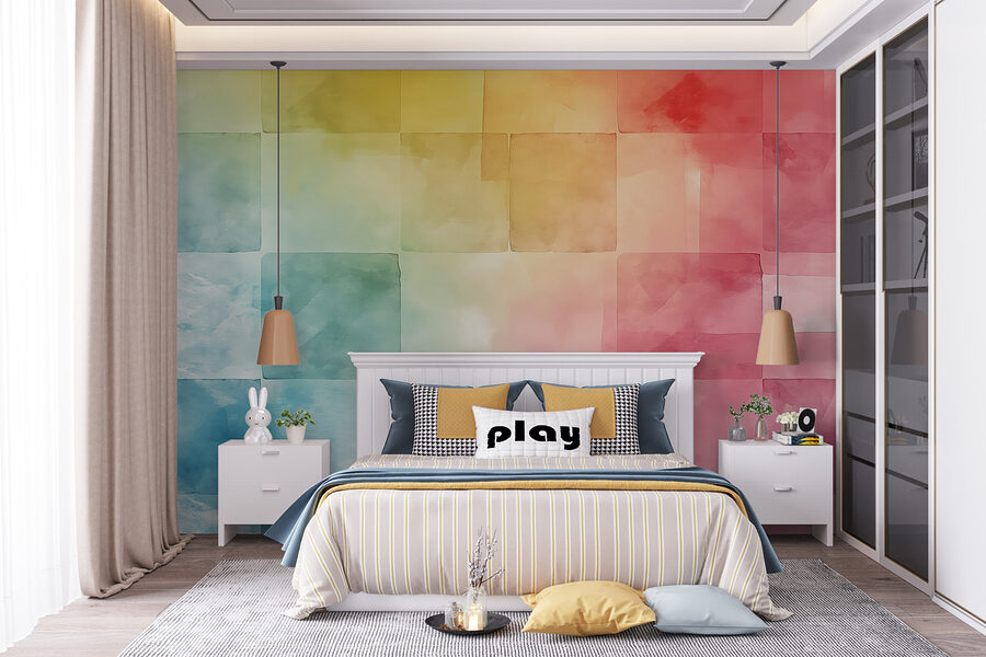 Bunte quadratische Fliesen