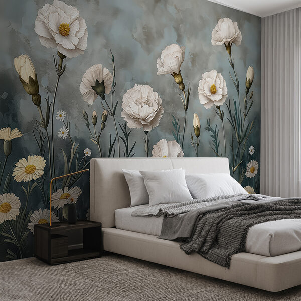 Malerei von weißen Blumen Malerei von weißen Blumen