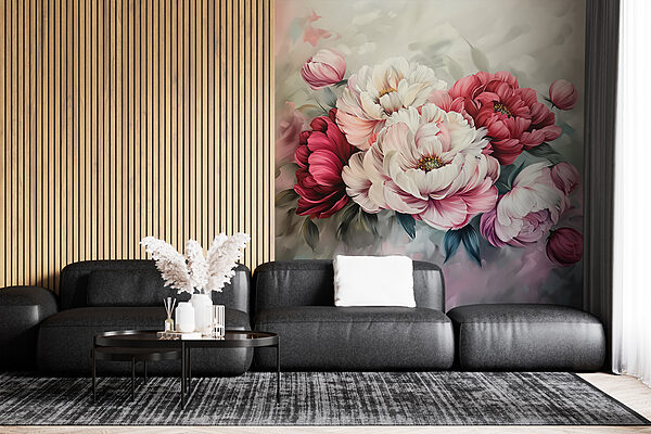 Malerei von Blumen auf einer Fläche Malerei von Blumen auf einer Fläche