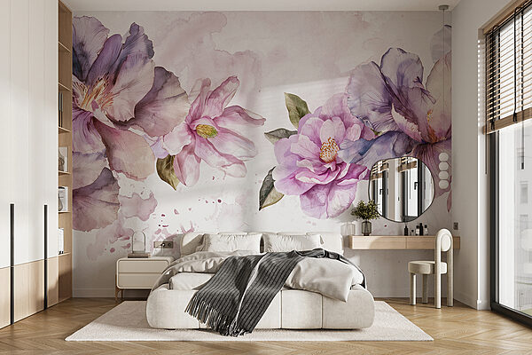 Gruppe violetter Blumen Gruppe violetter Blumen