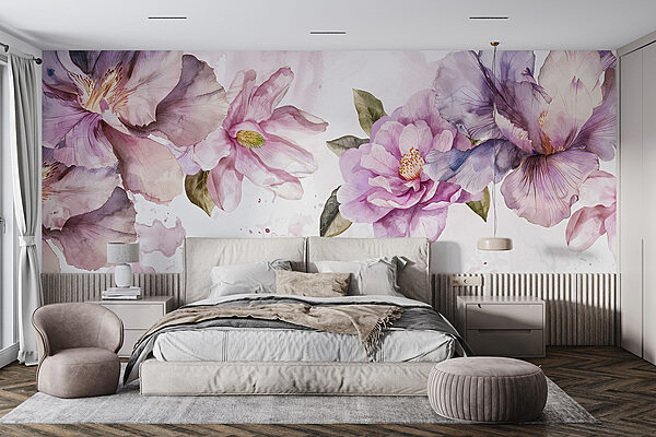 Gruppe violetter Blumen Gruppe violetter Blumen