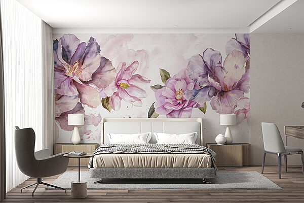 Gruppe violetter Blumen Gruppe violetter Blumen