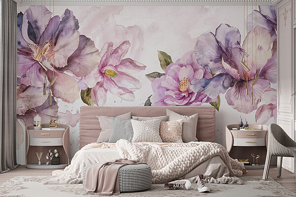 Gruppe violetter Blumen Gruppe violetter Blumen