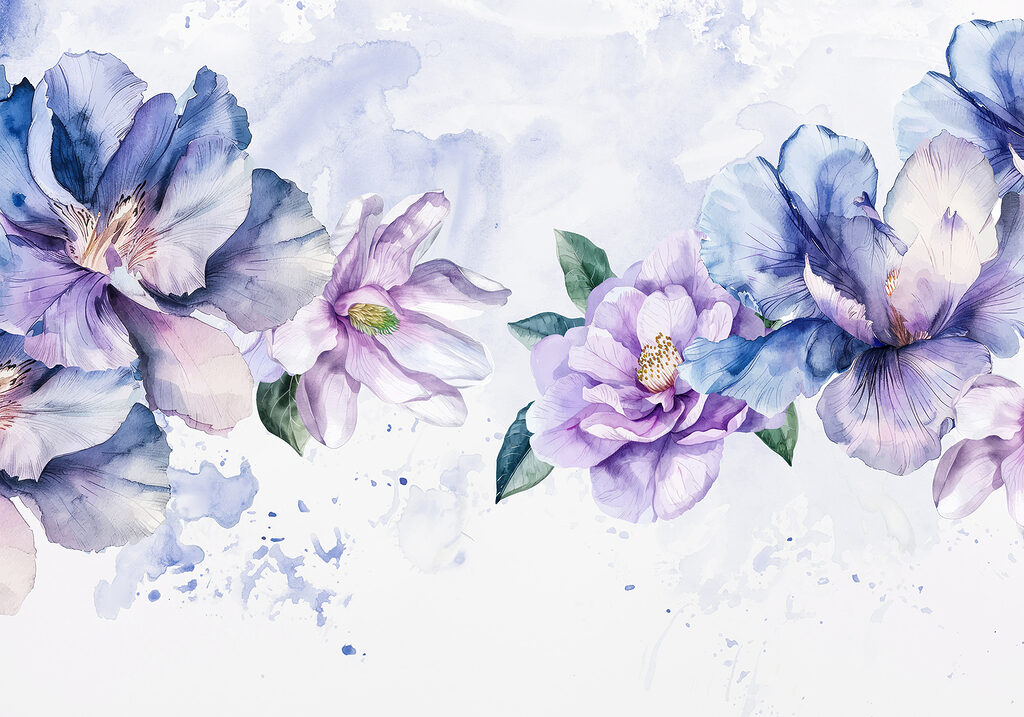 Gruppe von Blumen auf einem weißen Hintergrund Gruppe von Blumen auf einem weißen Hintergrund