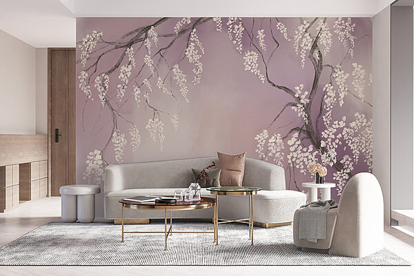Baumzweig mit weißen Blüten Baumzweig mit weißen Blüten