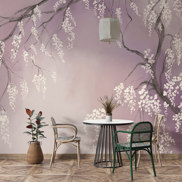 Baumzweig mit weißen Blüten Baumzweig mit weißen Blüten