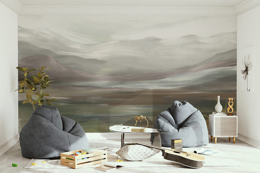 Landschaft mit Bergen und Wolken