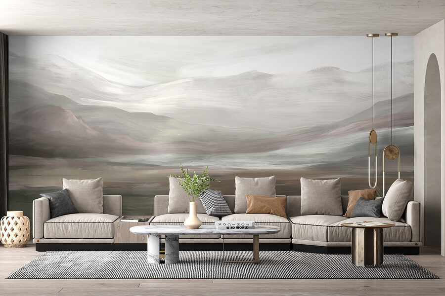 Landschaft mit Bergen und Wolken