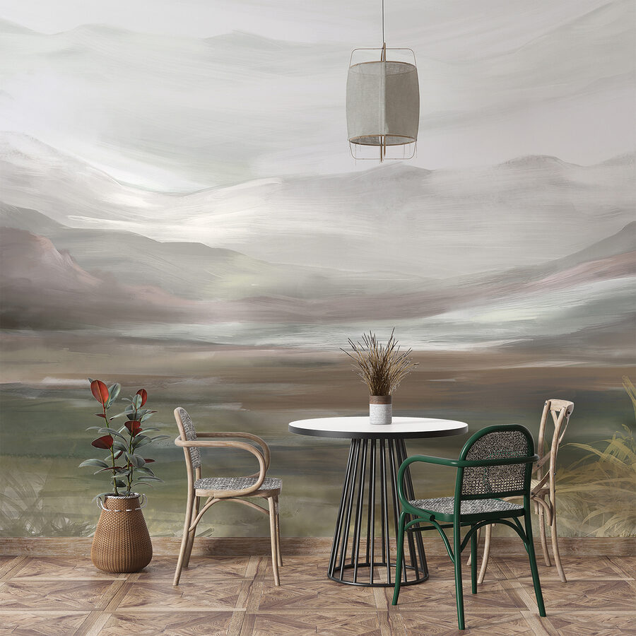Landschaft mit Bergen und Wolken