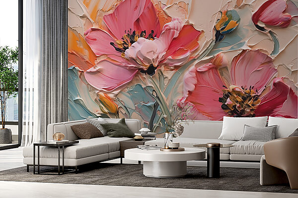 Gemälde von Blumen auf einer Leinwand Gemälde von Blumen auf einer Leinwand