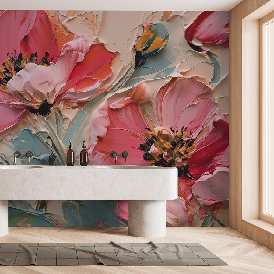 Gemälde von Blumen auf einer Leinwand