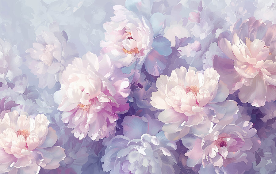 Gruppe von Blumen auf einem weißen Hintergrund