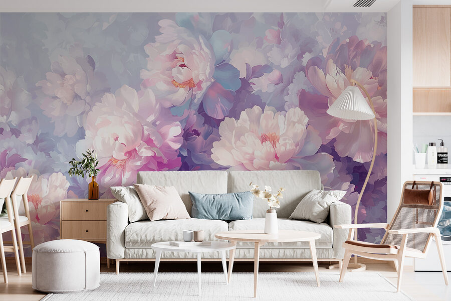 Gruppe von Blumen auf einem weißen Hintergrund