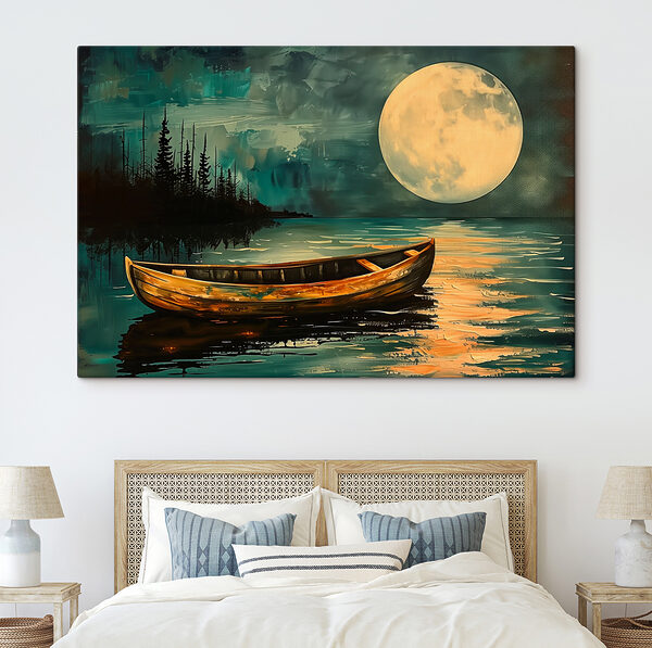 Wandbilder Boot auf dem Wasser mit Vollmond im Hintergrund (Artikelnummer: s40442) Wandbilder Wandbilder Boot auf dem Wasser mit Vollmond im Hintergrund (Artikelnummer: s40442)