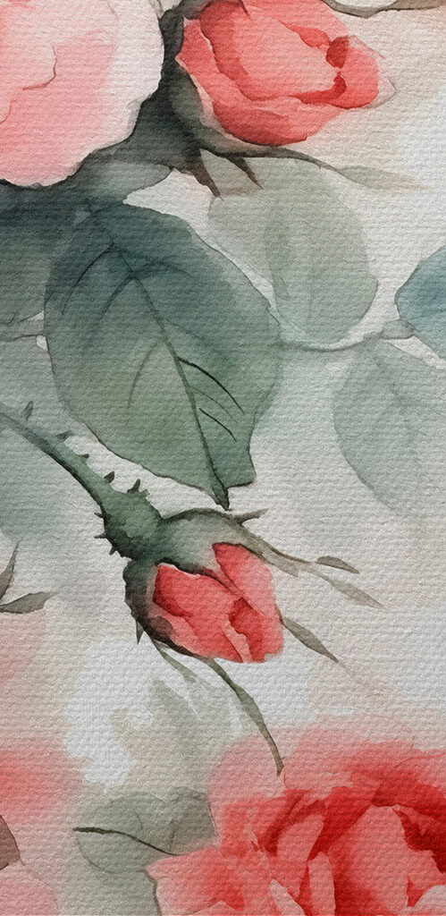 Painting of pink flowers and a butterfly Painting of pink flowers and a butterfly