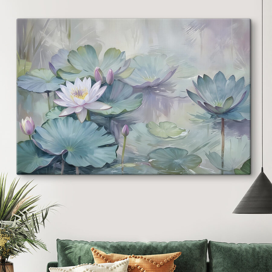 Gemälde einer Blume und Blätter Gemälde einer Blume und Blätter