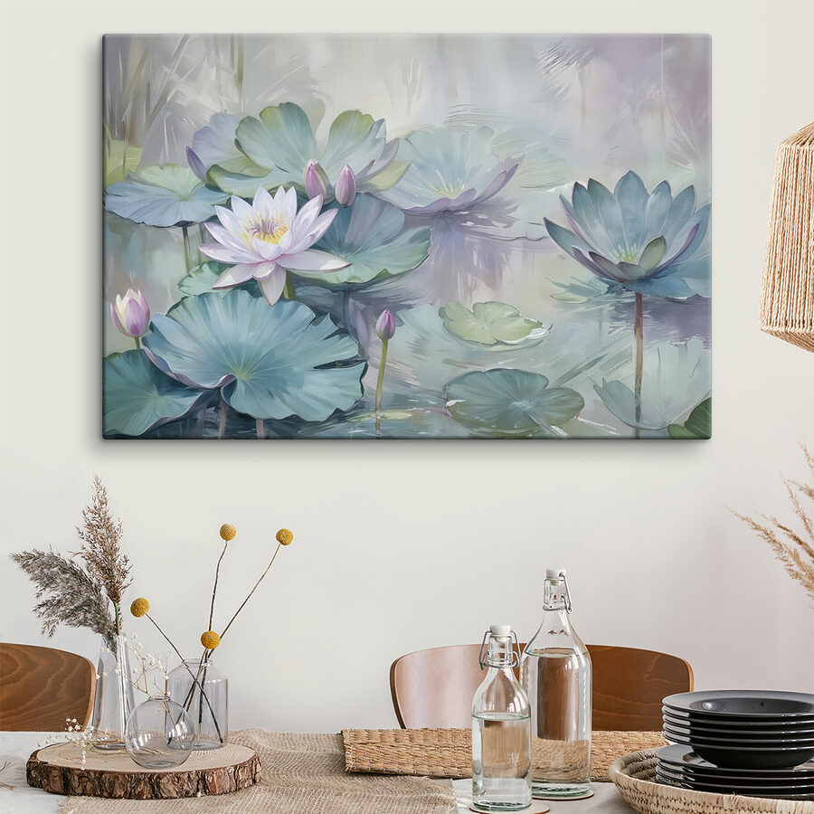 Gemälde einer Blume und Blätter Gemälde einer Blume und Blätter