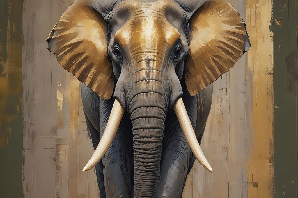 An elephant with large ears An elephant with large ears