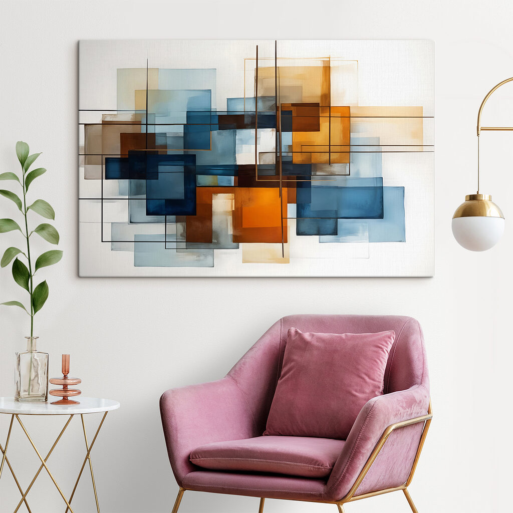 Painting of squares and lines