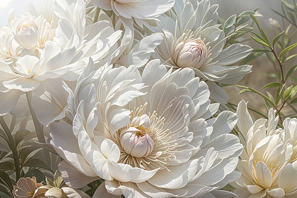 Gruppe von weißen Blumen Gruppe von weißen Blumen