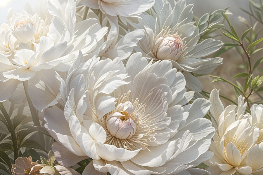 Gruppe von weißen Blumen