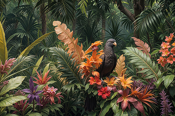 Vogel auf einer Blume sitzend Vogel auf einer Blume sitzend