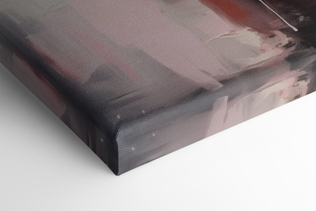 Painting of a pink rose in a pot