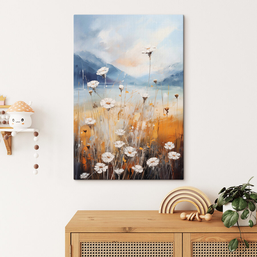 Gemälde von Blumen auf einem Feld