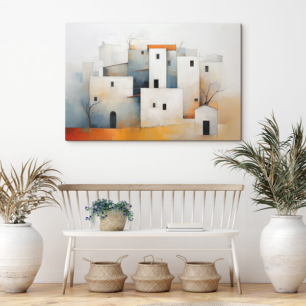 Painting of a group of buildings