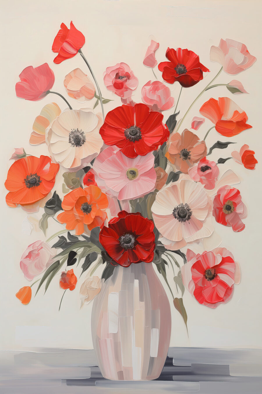 Gemälde von Blumen in einer Vase